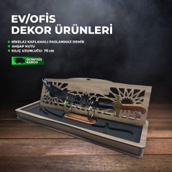 Zülfikar Dekoratif Ahşap Kutulu Zülfikar Kılıcı (70 cm) KLC-5 - Thumbnail